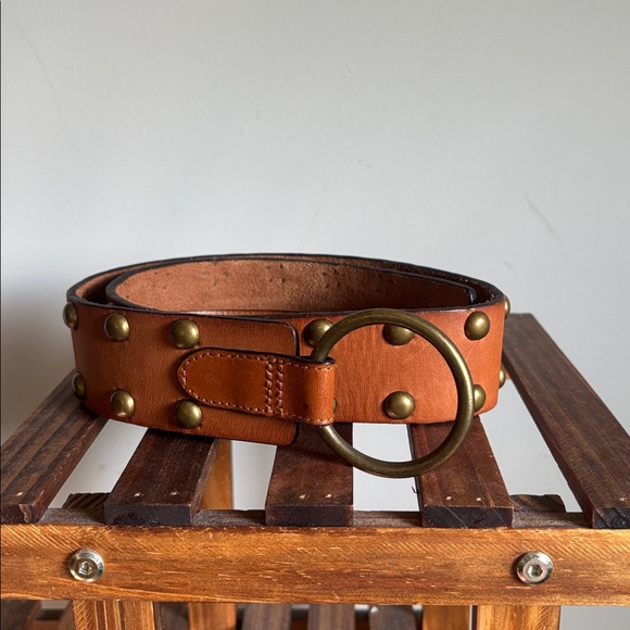 Abercrombie & Fitch Brown Studded Leather Belt - Picture 1 of 7